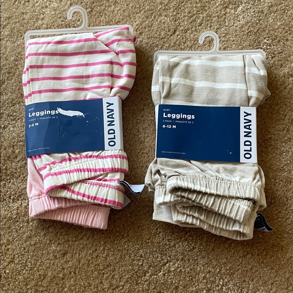 Old Navy Baby Leggings Set - Pink and Tan